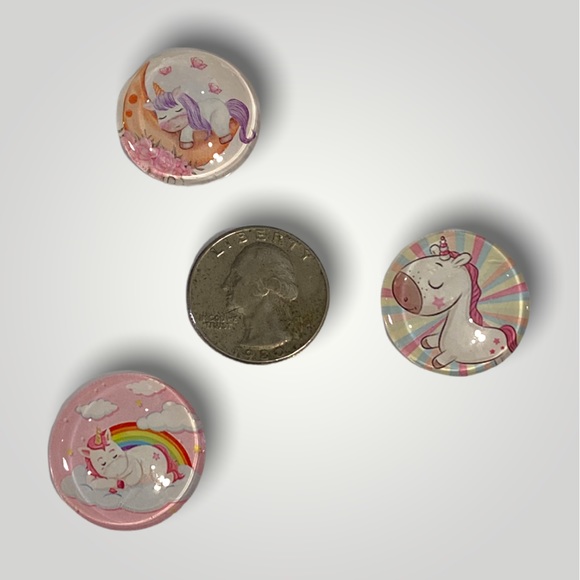 Set of 3 Unicorns Cabachon Magnets 1” Gift 🎁 𝑯𝒂𝒏𝒅𝒎𝒂𝒅𝒆 - Picture 6 of 15